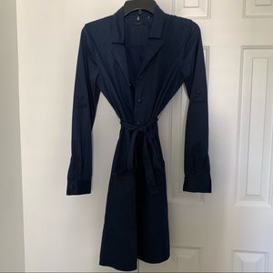 Elie Tahari Navy Trench Coat Style Jacket